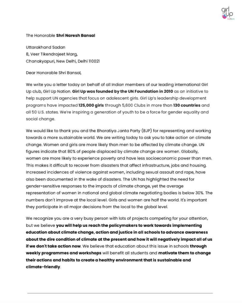 Engaged policymakers to incorporate and include climate change, action, and justice as part of education in schools weekly through workshops and programs